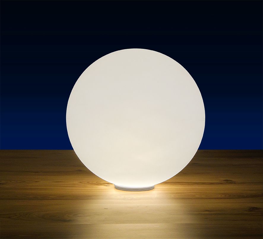 76544 Kugelleuchte Snowball 60 cm Durchmesser mit Edelstahlfuß der Firma EPSTEIN Design Leuchten